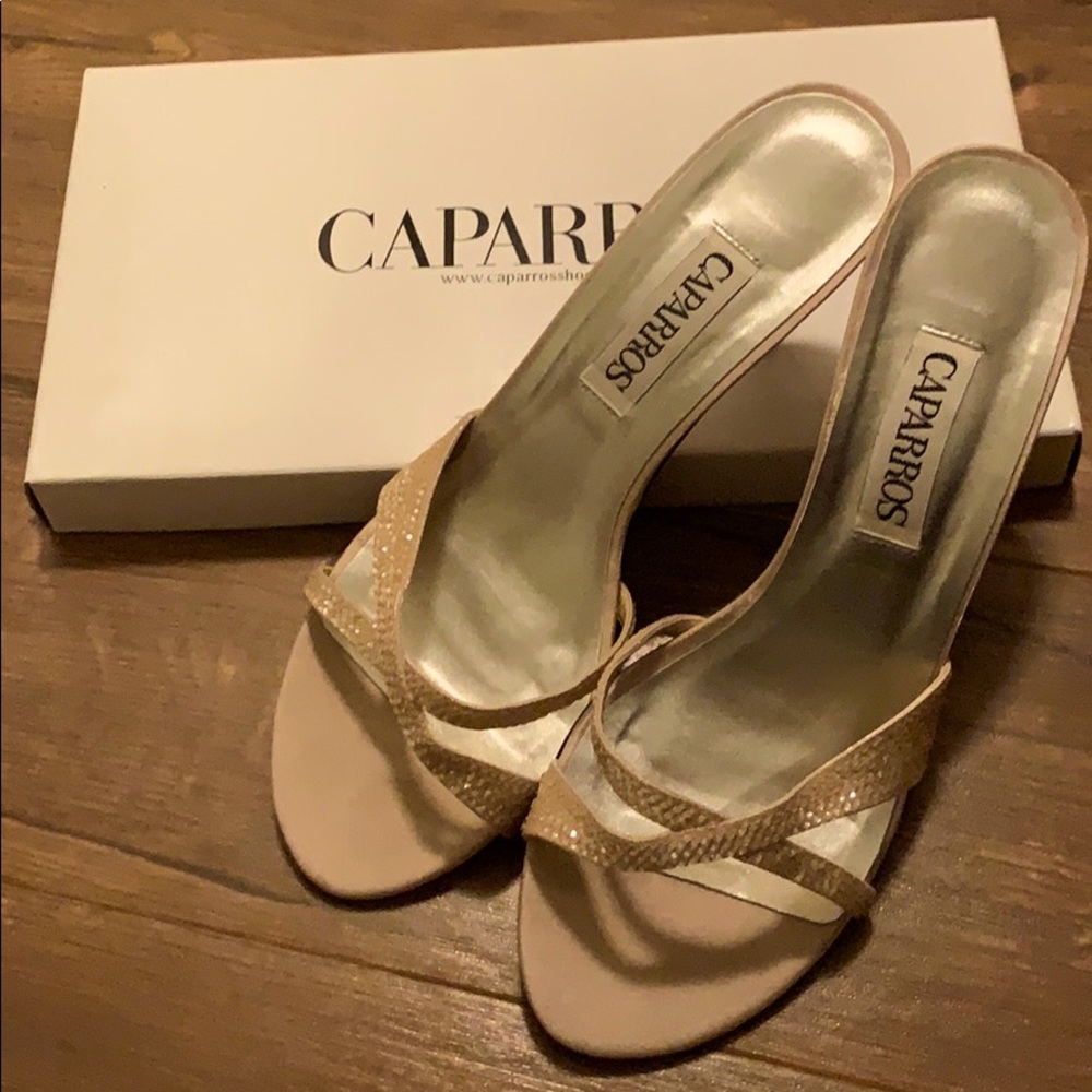 Nude beaded HeelsSize 7.5